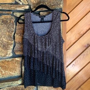 WHBM Sleeveless Polka Dot Blouse Size L